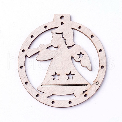 Undyed Wood Big Pendants WOOD-F007-10-1