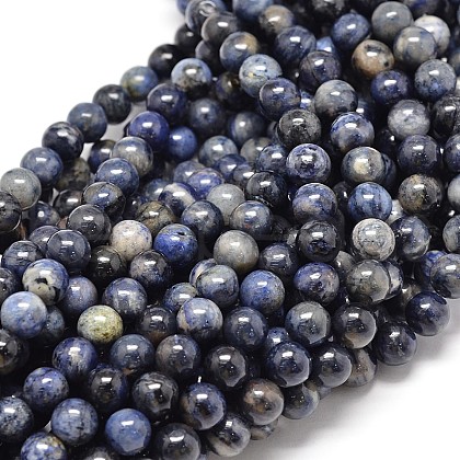 Natural Sodalite Round Beads Strands G-P075-07-6mm-1