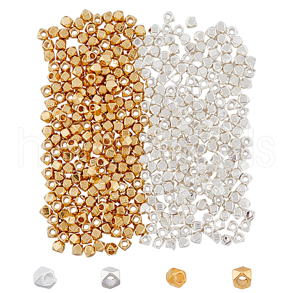 HOBBIESAY 400Pcs 2 Colors Alloy Beads FIND-HY0002-75-1
