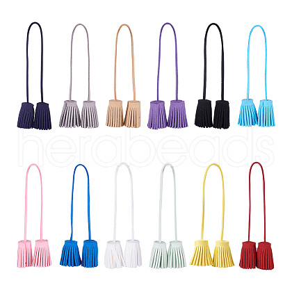 Givenny-EU 12Pcs 12 Color Double-end Velvet Tassels Pendant DIY-GN0001-10-1