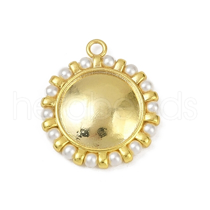 Brass Plastic Pearl Pendants KK-M322-49G-1