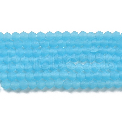 Imitation Jade Frosted Glass Bead Strands EGLA-A039-J4mm-MD03-1