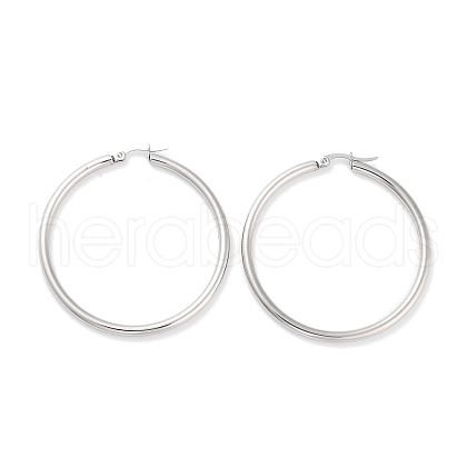 Non-Tarnish Ring 304 Stainless Steel Hoop Earrings for Women Men EJEW-B049-01G-P-1