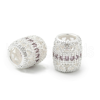 Brass Micro Pave Cubic Zirconia European Beads KK-P297-05S-04-1