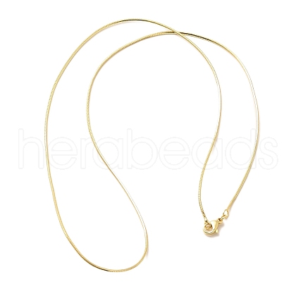 1mm Rack Plating Brass Square Snake Chain Necklaces for Women Men MAK-L044-18G-1