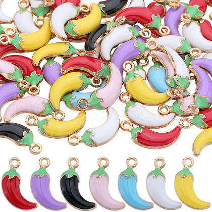 SUNNYCLUE 100Pcs Rack Plating Alloy Enamel Pendants FIND-SC0010-85-1