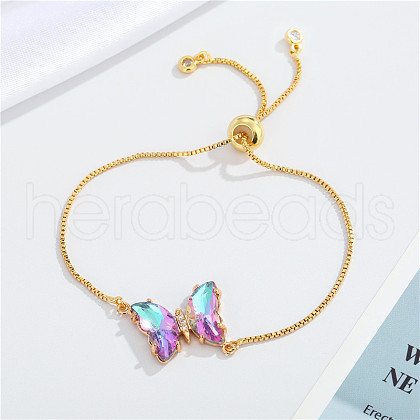 European Jewelry Simple and Elegant Crystal Butterfly Bracelet Adjustable Bracelet for Women ST5440393-1