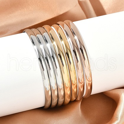 Fashion Tri-color 304 Stainless Steel Buddhist Bangle Sets BJEW-L664-024C-M-1