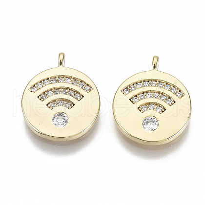 Brass Micro Pave Cubic Zirconia Charms KK-N232-63-NF-1