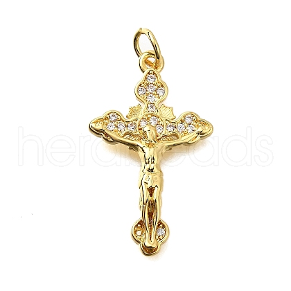 Brass Micro Pave Cubic Zirconia Pendants KK-S523-13G-1