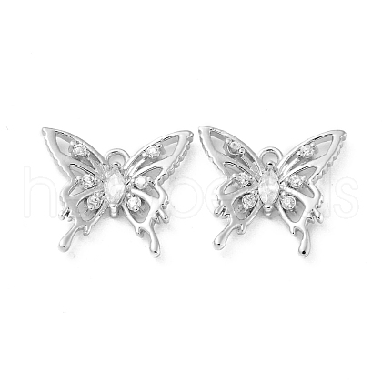 Hollow Brass Micro Pave Cubic Zirconia Pendants KK-H460-51P-1