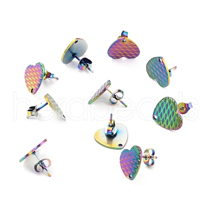 Ion Plating(IP) 304 Stainless Steel Stud Earring Findings STAS-I183-04B-M-1