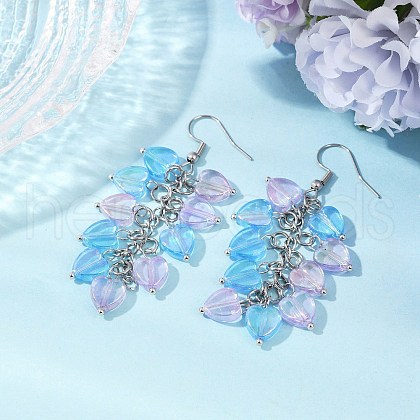 Heart Transparent Acrylic Dangle Earrings EJEW-JE06365-02-1