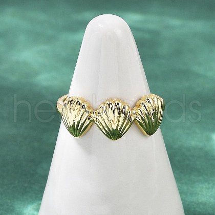 Brass Adjustable Open Cuff Rings for Women RJEW-R032-03G-1