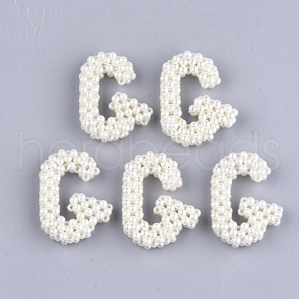 Handmade ABS Plastic Imitation Pearl Woven Beads FIND-T039-18-G-1