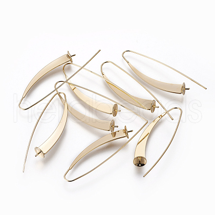 Brass Earring Hooks KK-L176-04G-1