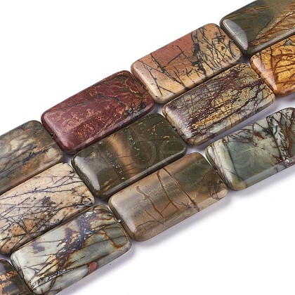 Natural Picasso Stone Beads Strands G-F590-06-1