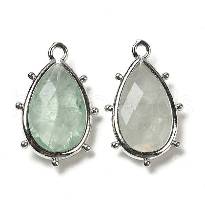 Natural Green Fluorite Pendants G-B009-02P-P-1