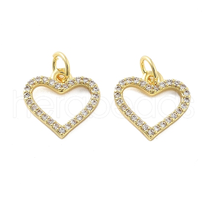 Brass Micro Pave Cubic Zirconia Pendants KK-C092-24F-G-1