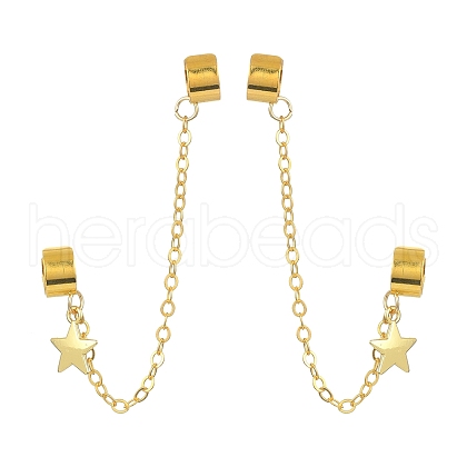 Brass Cuff Earrings EJEW-JE05407-02-1