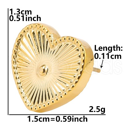 304 Stainless Steel Vintage Heart Shaped Stud Earrings for Women DU8924-8-1