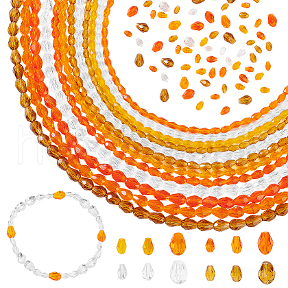 WADORN 24 Strands 12 Styles Transparent Faceted Glass Beads GLAA-WR0001-04-1