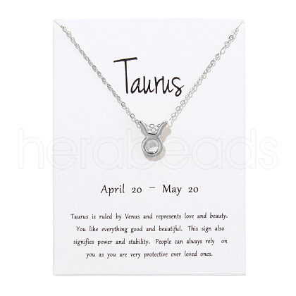 Twelve Constellations Alloy Pendant Necklaces WG2D4F2-24-1