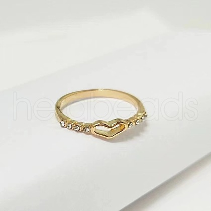 Hollow Out Heart Zinc Alloy with Crystal Rhinestone Finger Rings FS-WGFA1C6-05-1