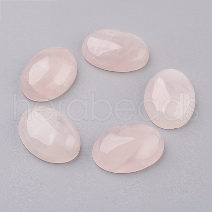 Natural Rose Quartz Flat Back Cabochons G-G741-18x25mm-21-1