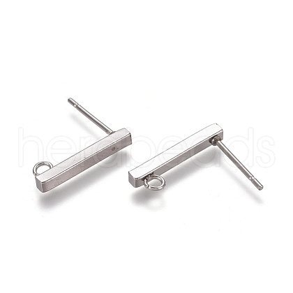 Non-Tarnish 304 Stainless Steel Stud Earring Findings X-STAS-E482-03C-P-1