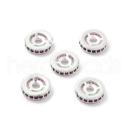 Brass Micro Pave Cubic Zirconia Beads KK-R216-10C-S02-1