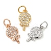 Brass Micro Pave Clear Cubic Zirconia Pendants KK-K349-14-1