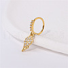 Brass Micro Pave Clear Cubic Zirconia Dangle Hoop Nose Rings WG50B47-01-1