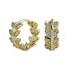 Elegant S925 Sterling Silver Leaf Hoop Earrings SK9972-1-5