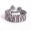 Zebra-stripe Pattern Polyester Cord Adjustable Bracelets BJEW-B127-01A-1