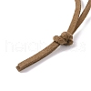 Alloy Woven Net with Feather Pendant Necklace with Wood Beads NJEW-P261-03AB-4