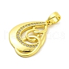 Brass Micro Pave Clear Cubic Zirconia Pendants KK-P263-05A-G-2