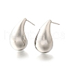 Rack Plating Brass Twist Teardrop Stud Earrings for Women EJEW-K247-02P-2