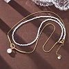 304 Stainless Steel Double Layered Necklaces NJEW-R026-28G-2
