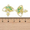 Alloy Green & Yellow Enamel Fan Connector Charms FIND-M079-07B-G-3