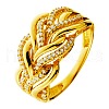 Brass Micro Pave Cubic Zirconia Finger Rings FS-WG45EDE-05-2