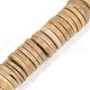 Dyed Natural Coconut Flat Round Bead Strands COCB-O003-12E-01-1