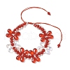 Imitation Austrian Crystal Bicone Beads Braided Bead Bracelets for Women BJEW-MZ00177-01-4