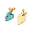 Ion Plating(IP) 304 Stainless Steel Heart Stud Earrings EJEW-A114-09G-01-2