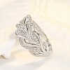 Brass Micro Pave Cubic Zirconia Finger Rings FS-WG45EDE-01-1