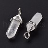 Natural Quartz Crystal Pointed Pendants G-K329-54P-4