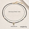 Vintage Stainless Steel Pave Synthetic Turquoise Heart Pendant Glass Faceted Round Beaded Necklaces for Women UN1640-3