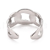 304 Stainless Steel Curb Chain Shape Cuff Ring for Women RJEW-C025-31P-2
