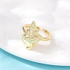 Ocean Theme Brass Cuff Rings RJEW-C135-01G-09-3