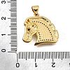Brass Micro Pave Cubic Zirconia Shell Pendants KK-D328-10G-3